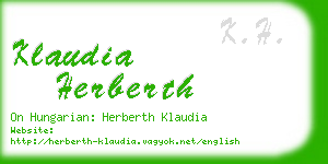 klaudia herberth business card